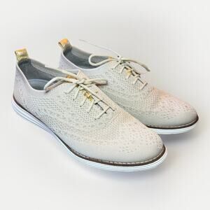 COLE HAAN Zerogrand OS RYE Stitchlite Optic White Wingtip Oxford Shoes Size 7B